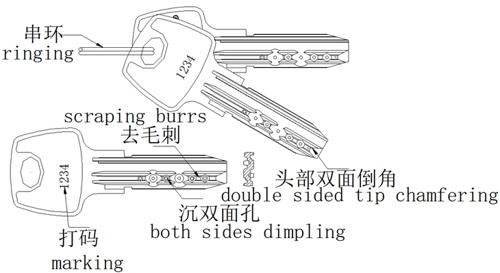 JZ-5.9D Key Dimpling Marking Deburring Ringing Machine