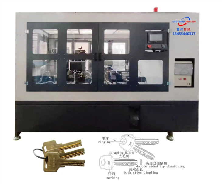 JZ-5.9D Key Dimpling Marking Deburring Ringing Machine